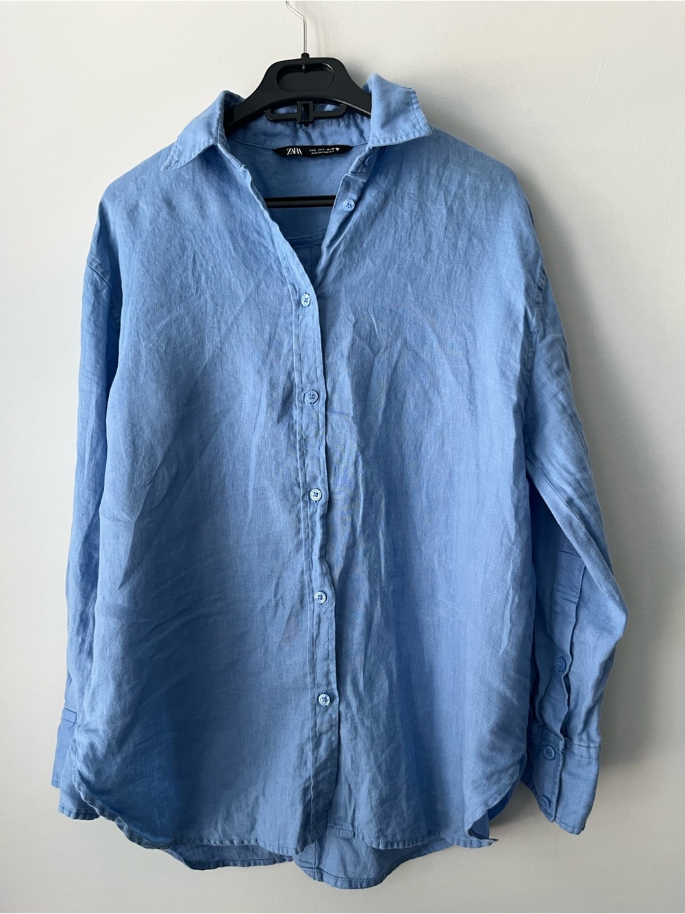 Zara Light Blue Top with Black Label